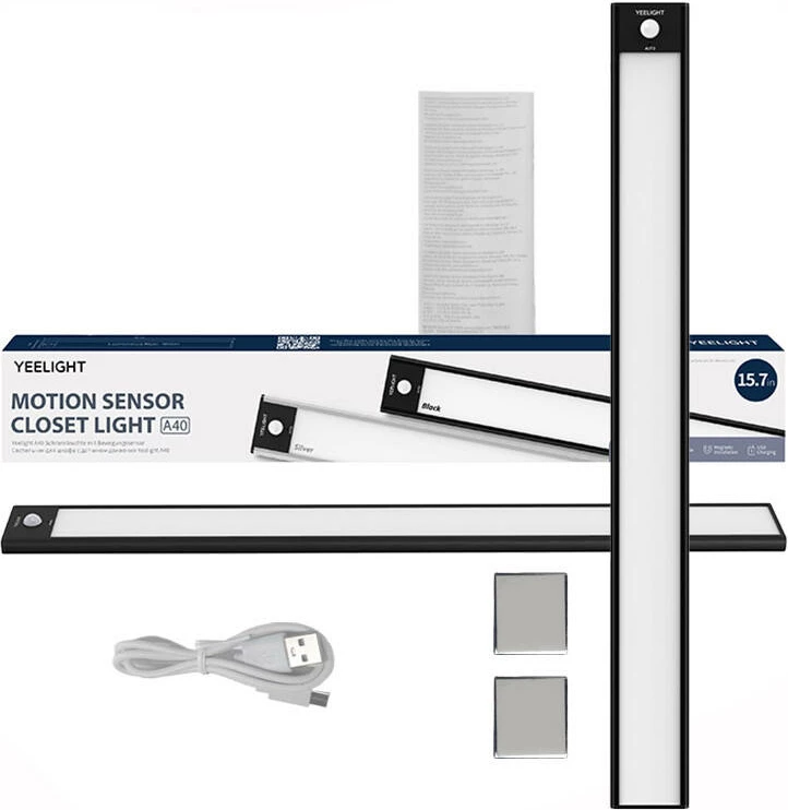 Llambë me sensor Yeelight Motion Sensor Closet Light A40, 40cm, 2700K, e zezë