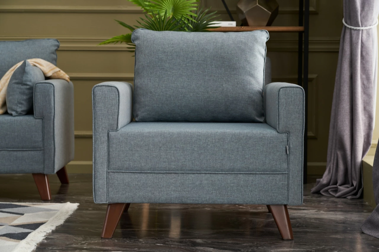 Karrige një vendëshe Atelier del Sofa, Bella Soft, ngjyrë kaltër