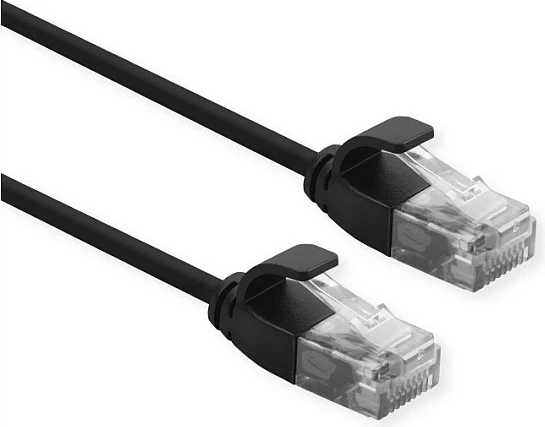 Kabllo rrjeti ROLINE 21.15.3953, Cat6a, 1 m, RJ-45 në RJ-45, e zezë