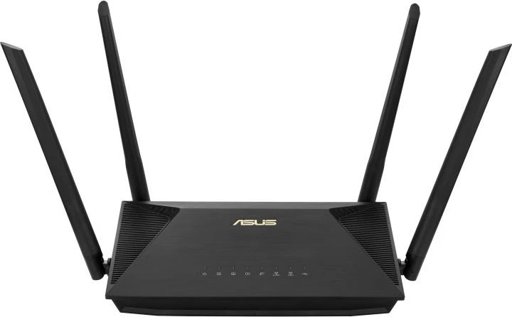 Router Wi‑Fi 6, Asus RT-AX53U AX1800, 3x LAN Gigabit + 1x WAN Gigabit, USB 2.0, e zezë