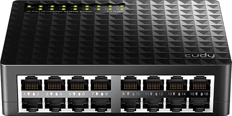 Switch desktop 16-portësh, FS1016D, 10/100 Mbps, i zi