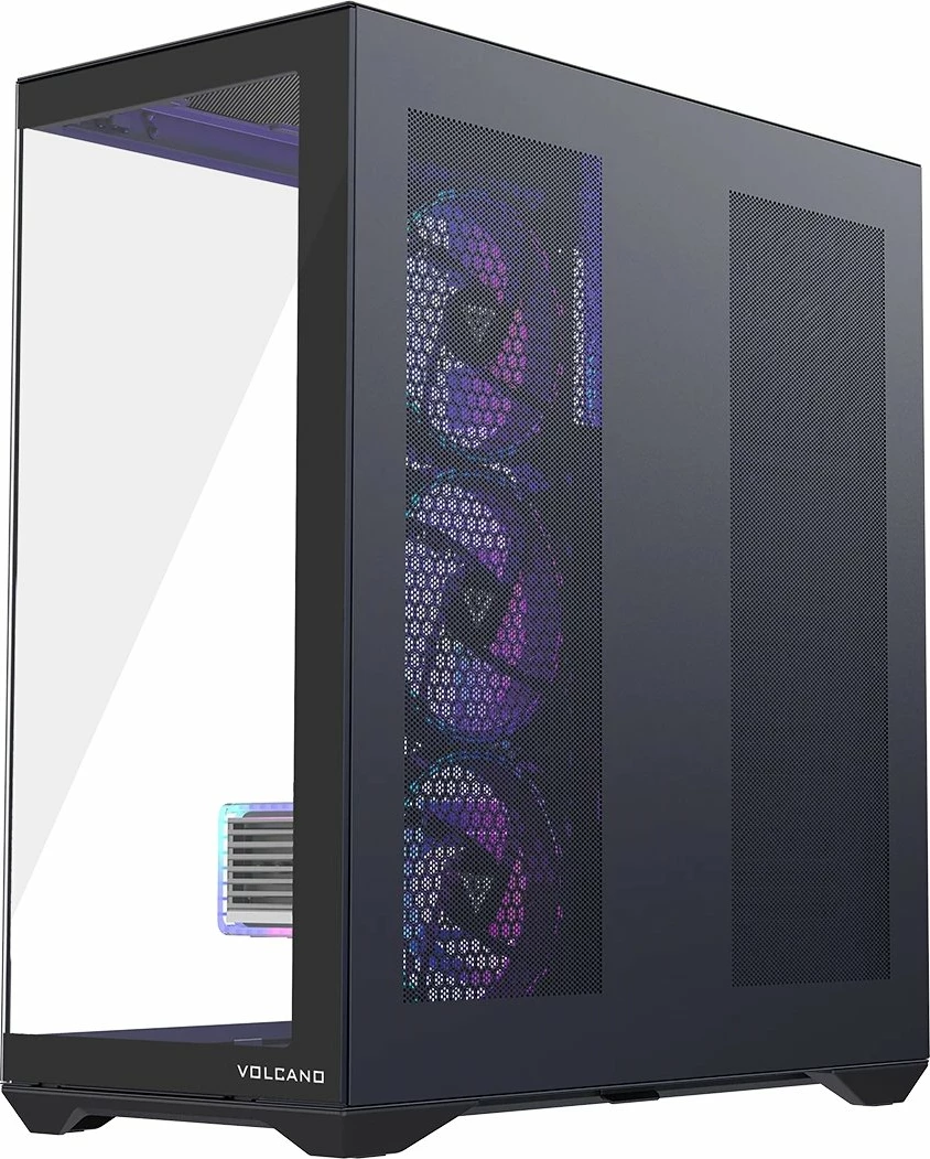 Kasë Modecom Volcano Space XL ARGB (AT-SPACE-XL-5F-ARGB-10) Full Tower ATX/eATX, 5x ventilatorë ARGB 140mm, USB-C, e zezë