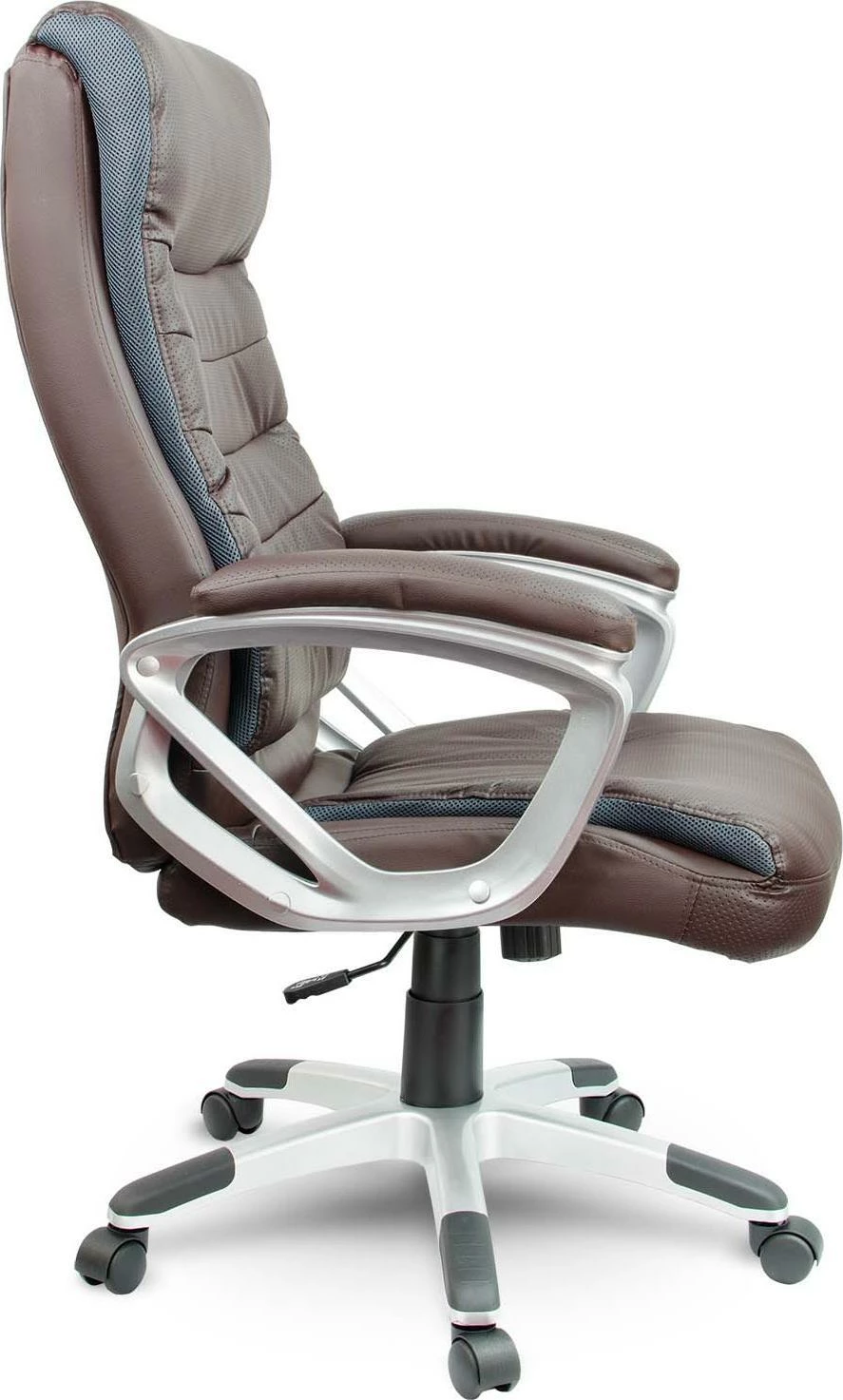 Karrige zyre Sofotel EG-226, lëkurë ekologjike e shpuar, mekanizëm TILT, rregullim lartësie 51-61 cm, me rrota, me mbështetëse krahësh, kafe
