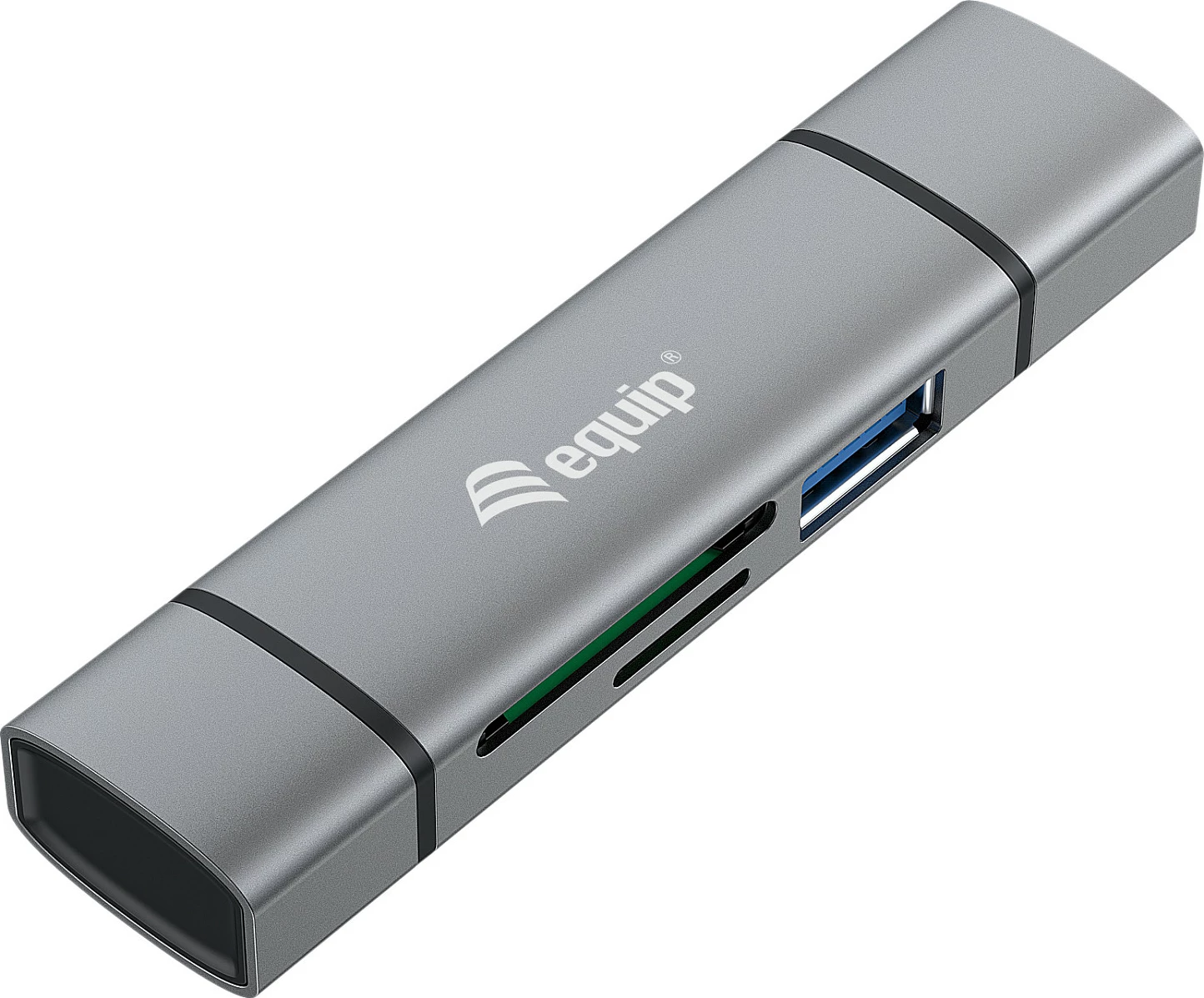 Lexues kartelash EQUIP 245460 me USB Hub, OTG, USB 3.2 Gen 1 USB-A/USB-C, SD/MicroSD, Gri