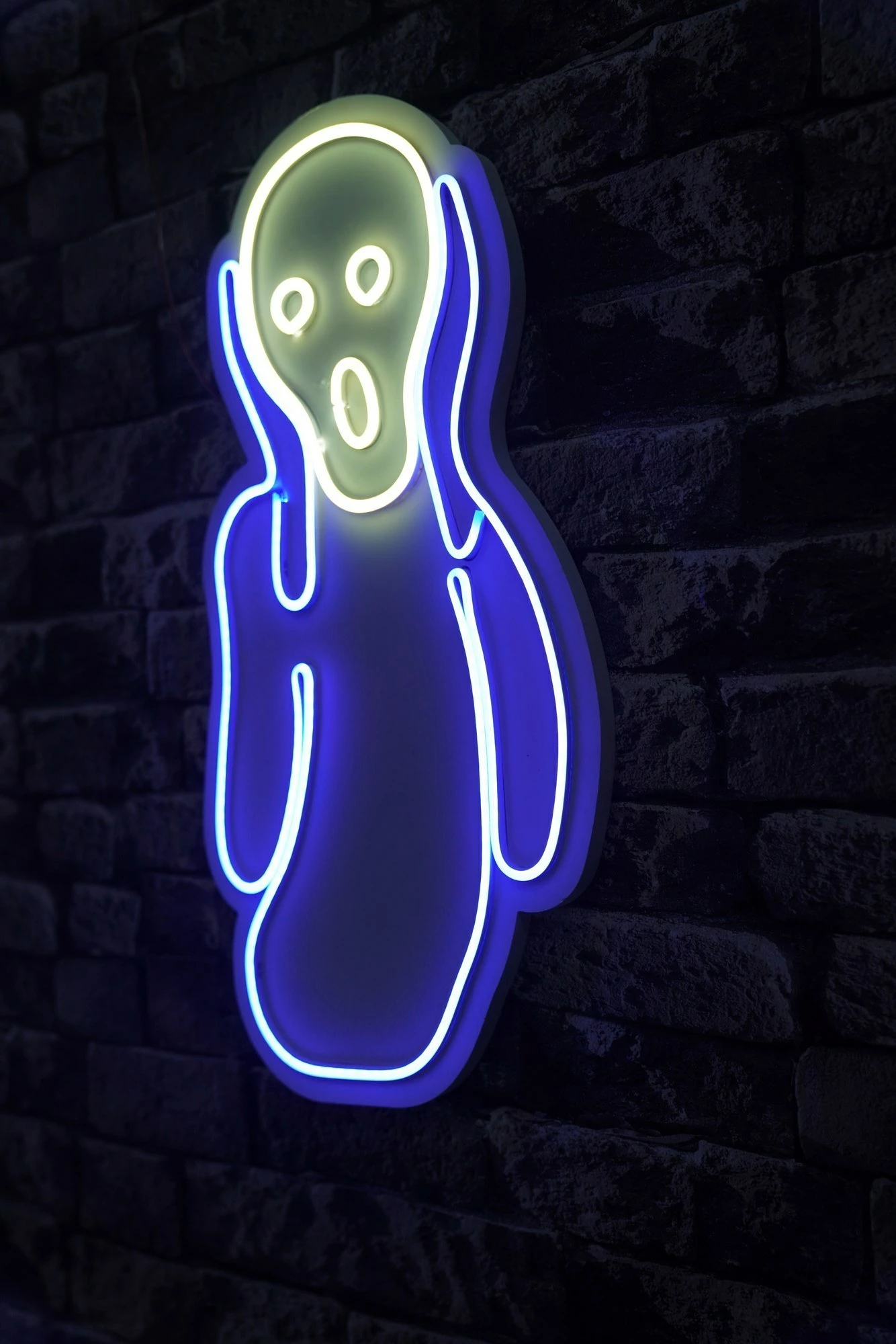 Dritë dekorative plastike LED, Scream, blu dhe bardhë - 4