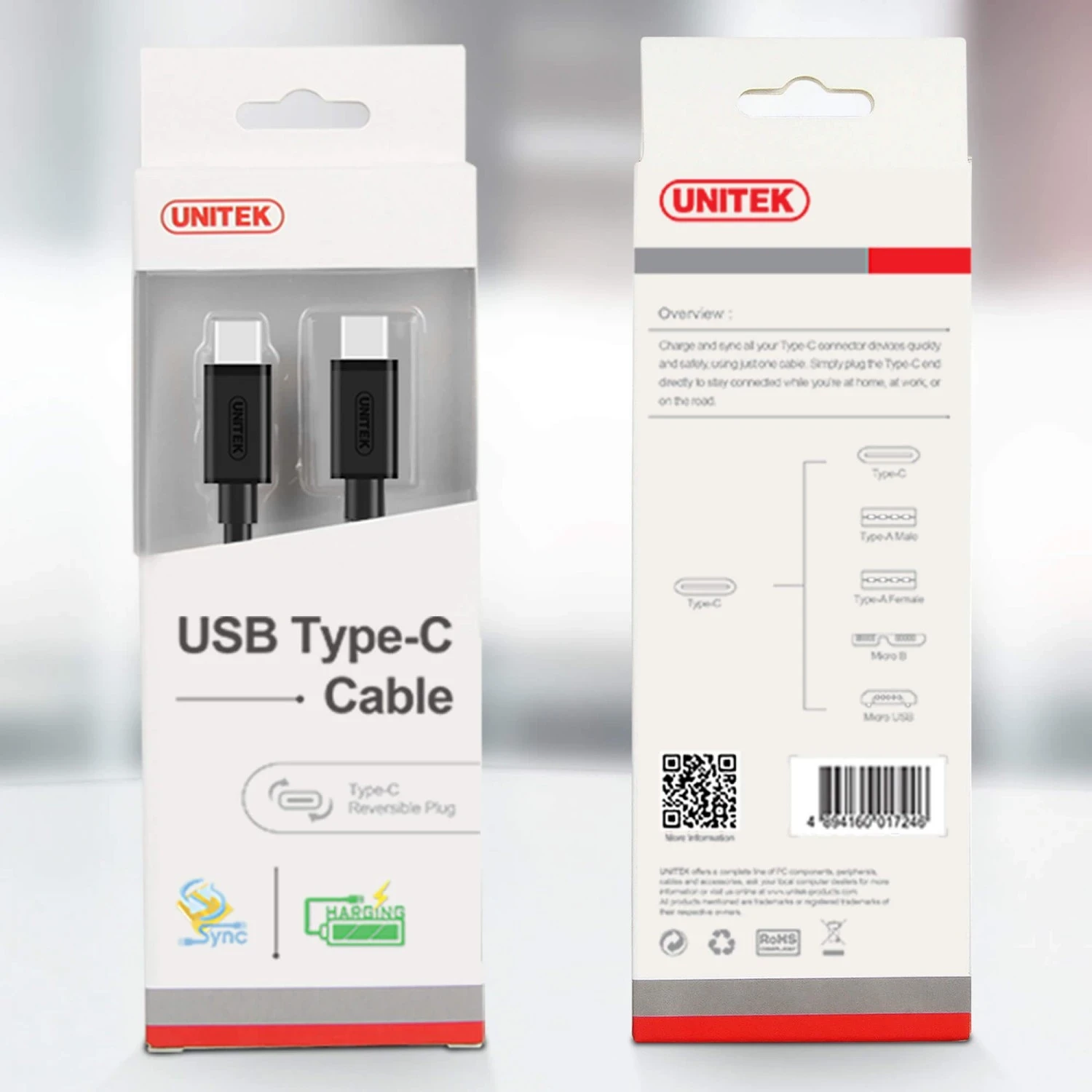 Kabllo Unitek USB-C, e zezë