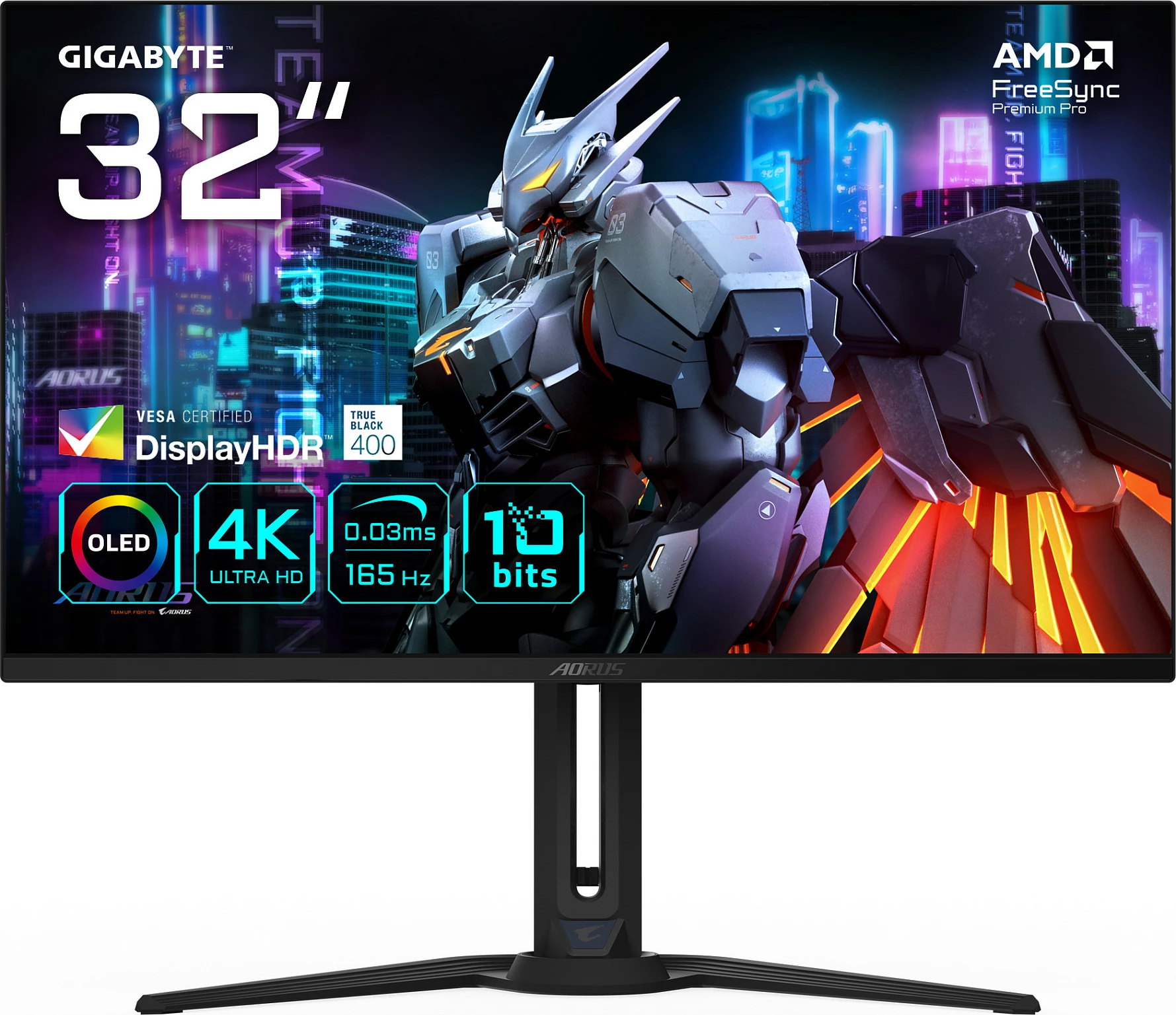 Monitor gaming Gigabyte AORUS FO32U, 31.5", 4K UHD, OLED, 165Hz, 0.03ms, i zi