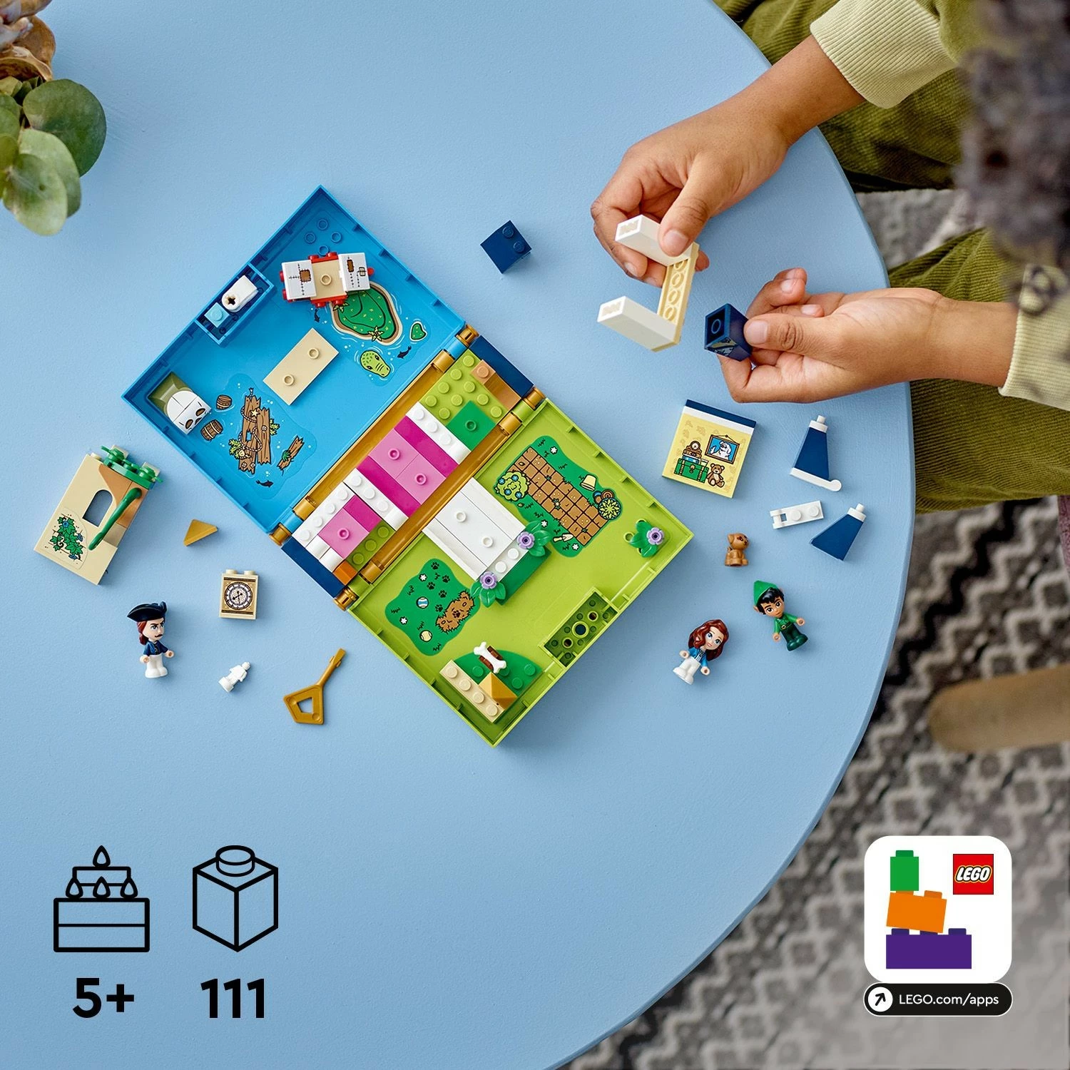 Set ndërtimi LEGO Peter Pan & Wendy's Storybook Adventure, 111 pjesë, plastikë, multingjyrësh