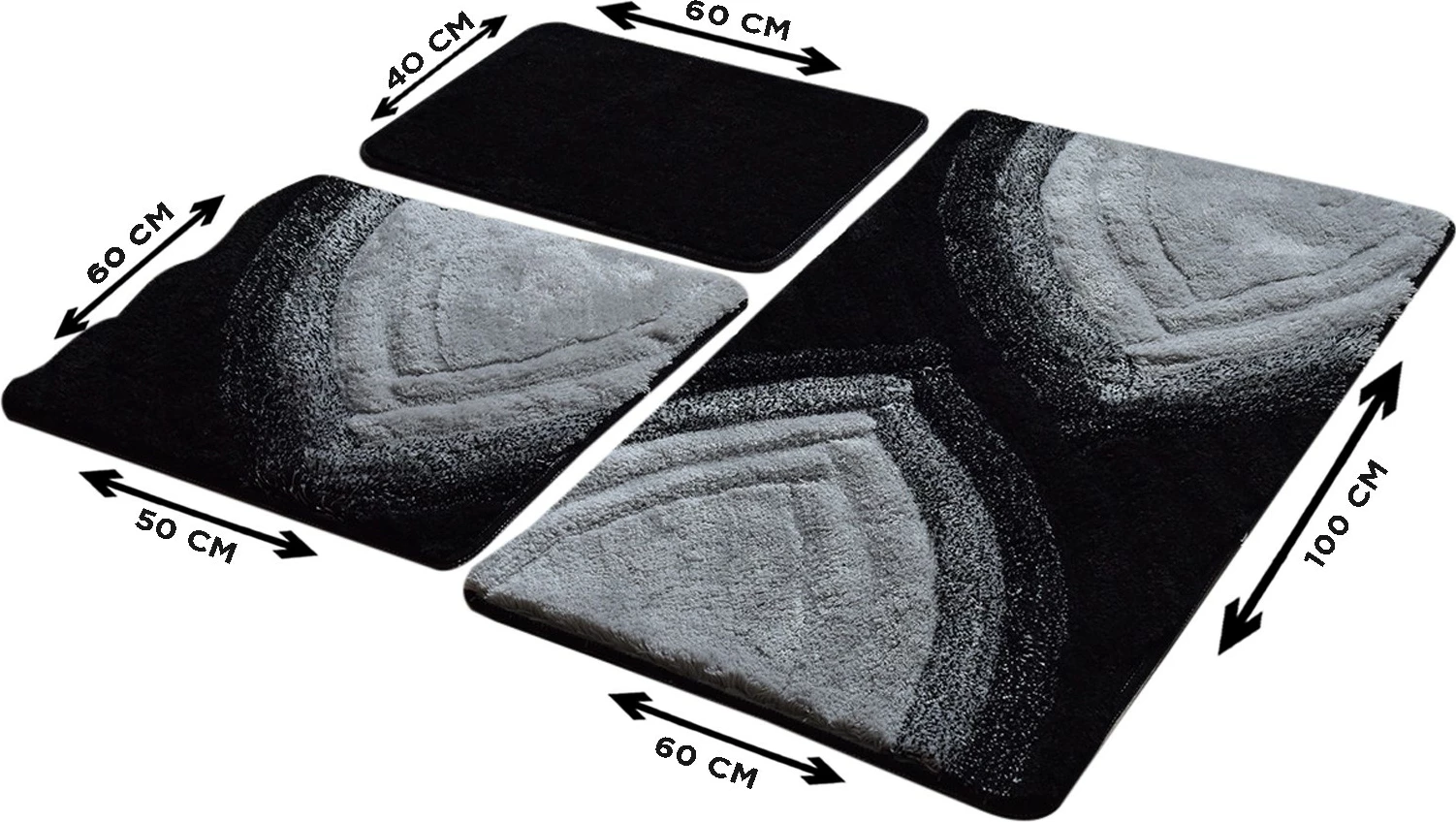 Set tapetesh për banjo akrilik (3 copë), Mijolnir Stella, antracit