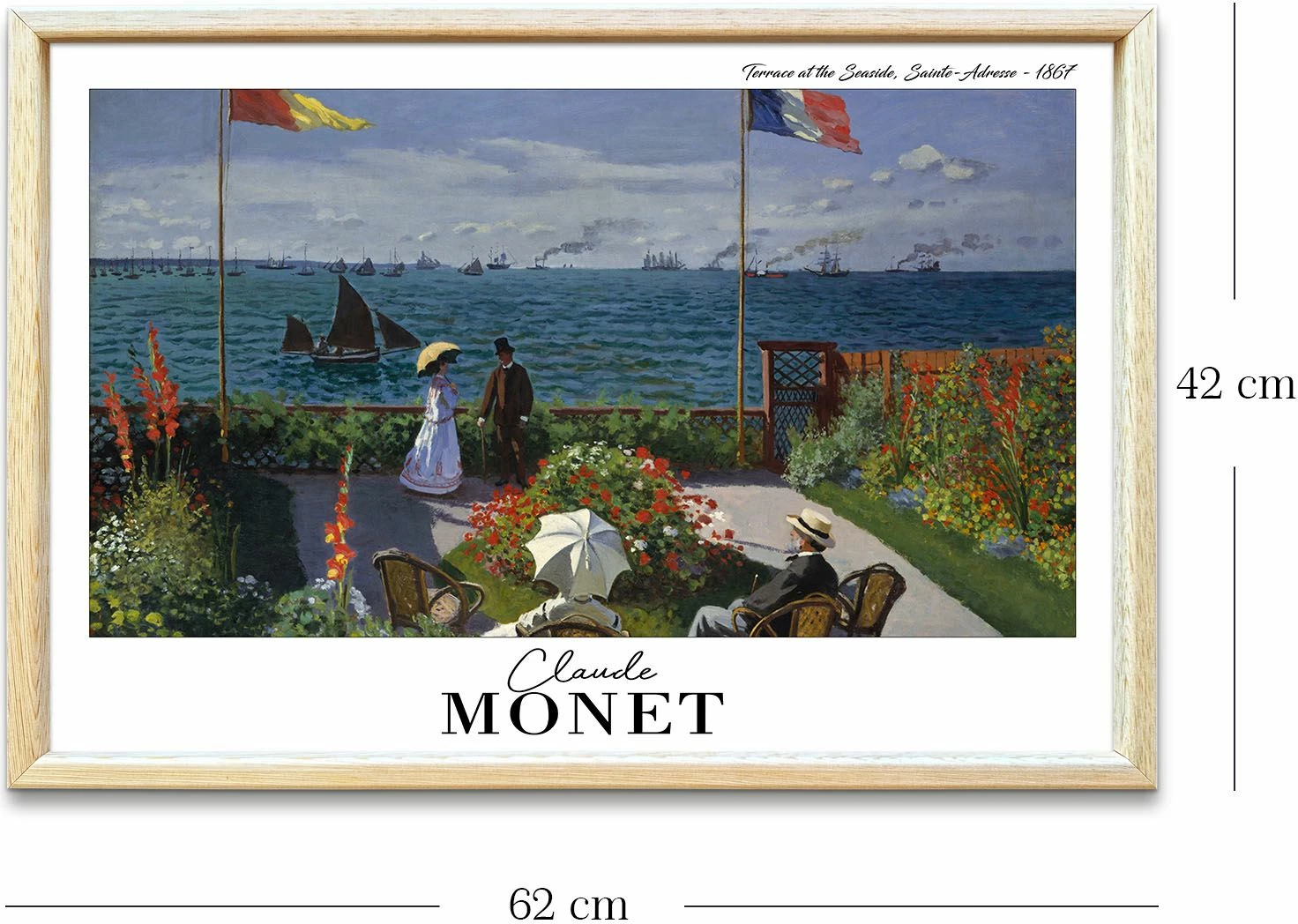 Pikturë dekorative me kornizë, Wallity, 4262AHSMONET-019, shumëngjyrëshe, 42x62cm