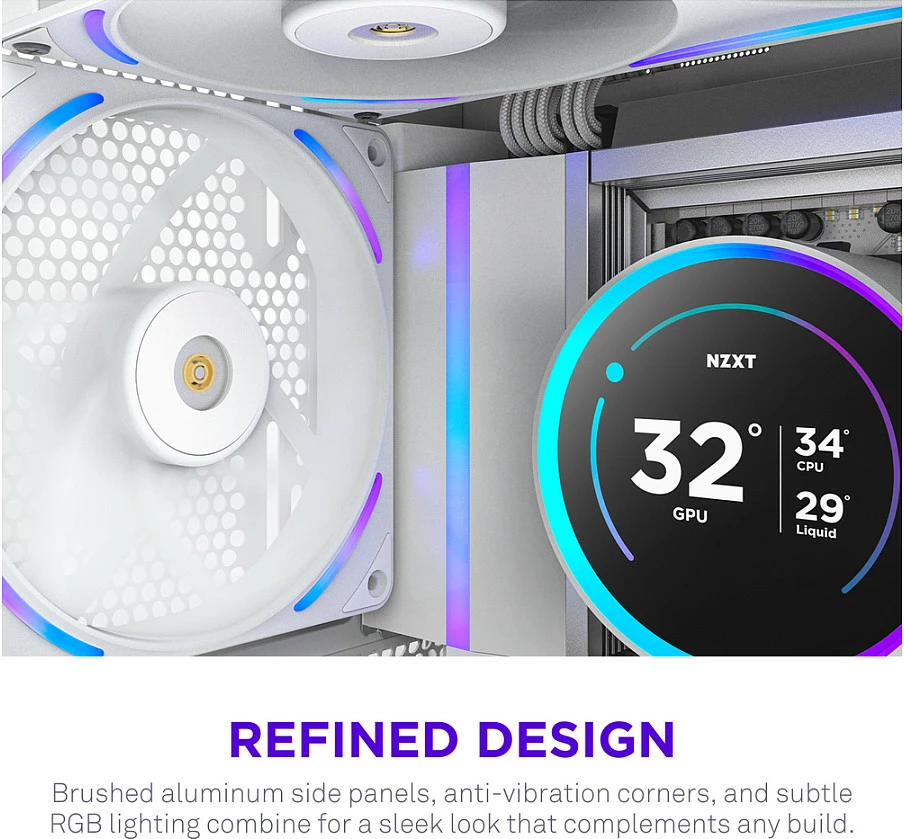 Ventilator kasë NZXT F140X, 140mm, PWM, RGB, i bardhë