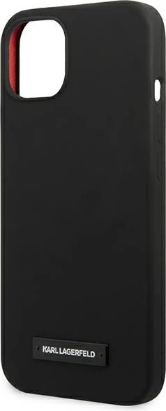 Mbështjellës Karl Lagerfeld KLHCP13SSLMP1K për iPhone 13 mini, silikon, i zi