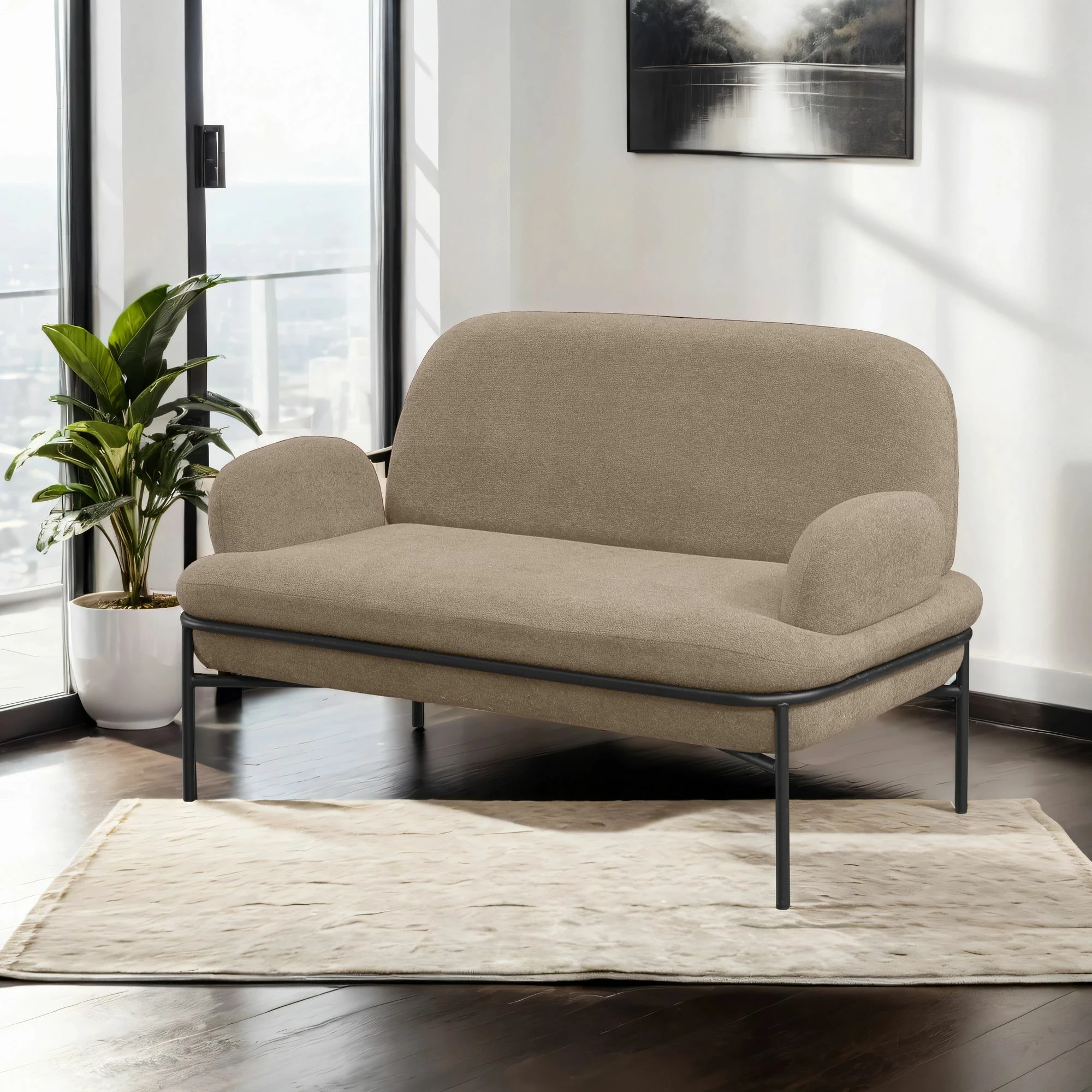 Divan dy vendësh Atelier del Sofa, ngjyrë kapuçino, Aster
