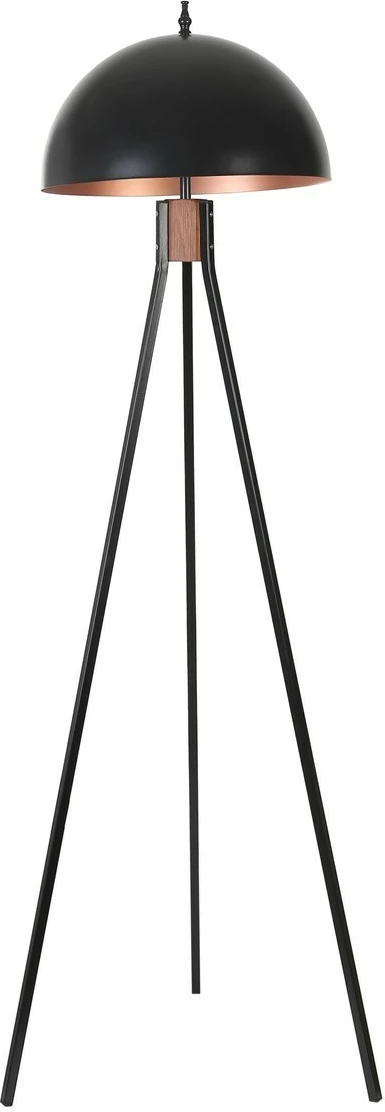 Llambë dyshemeje Opviq, trup metalik ose druri, kapak prej tekstili, e zezë, 155cm