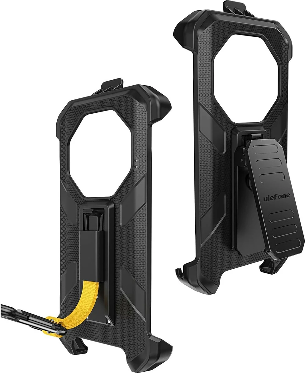 Mbështjellës celular, Ulefone Armor X16 UF-C-AX16, kasë e pasme multifunksionale 6.56", plastikë e ricikluar, me klips dhe karabinë, e zezë, set 3-pjesësh