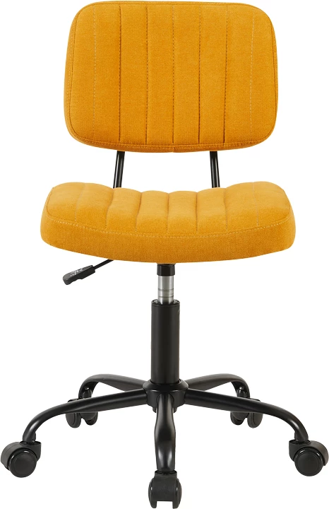 Karrige zyre Warra, material stof, ngjyrë e verdhë, 50x52x76-86cm