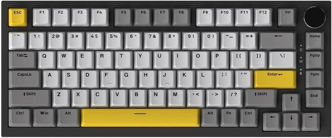 Tastierë mekanike Ajazz AK820, 75%, USB-C, RGB, Sea Salt Switch, e zezë-gri