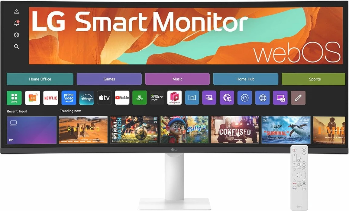 Monitor smart LG 34U601SA-W 34\" UWQHD 100Hz i lakuar webOS, i bardhë
