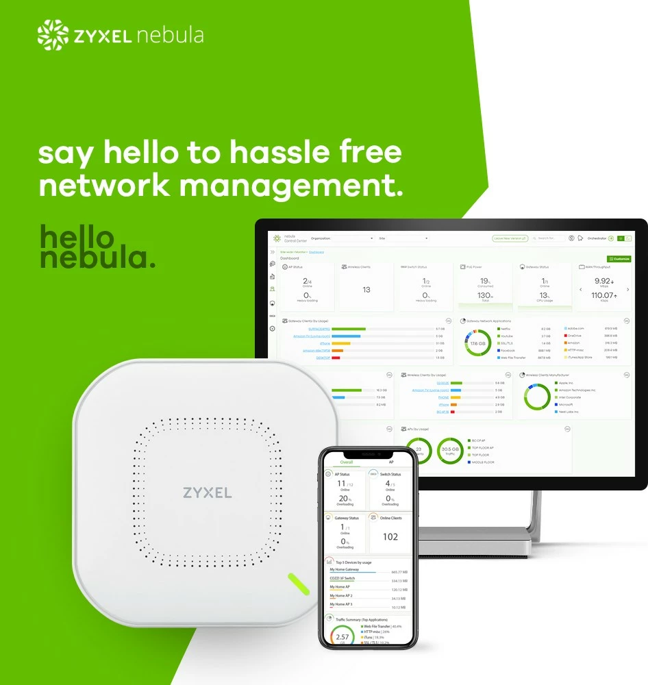 Access point Zyxel NWA110AX, 2.4 GHz, 5 GHz, 1000 Mbit/s, i bardhë