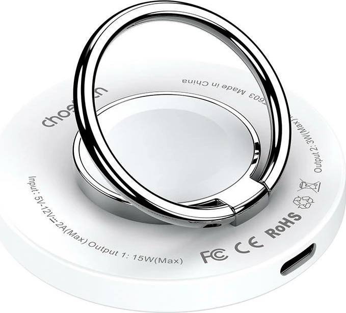 Karikues wireless 2-në-1 Choetech T603-F me mbajtëse, 15W, Bardhë