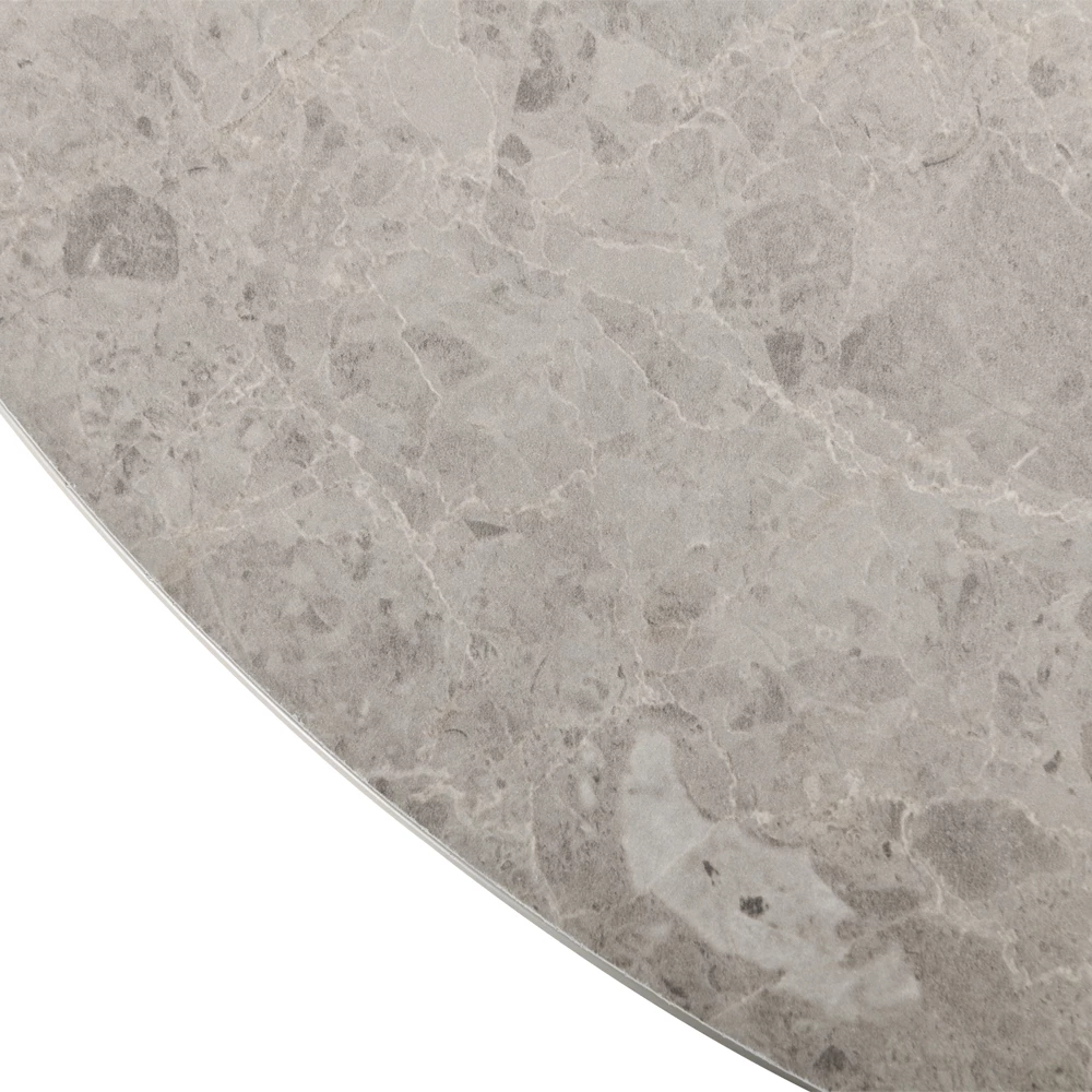 Tavolinë Caspian, ngjyrë gri me model mermeri, 80x80x75cm