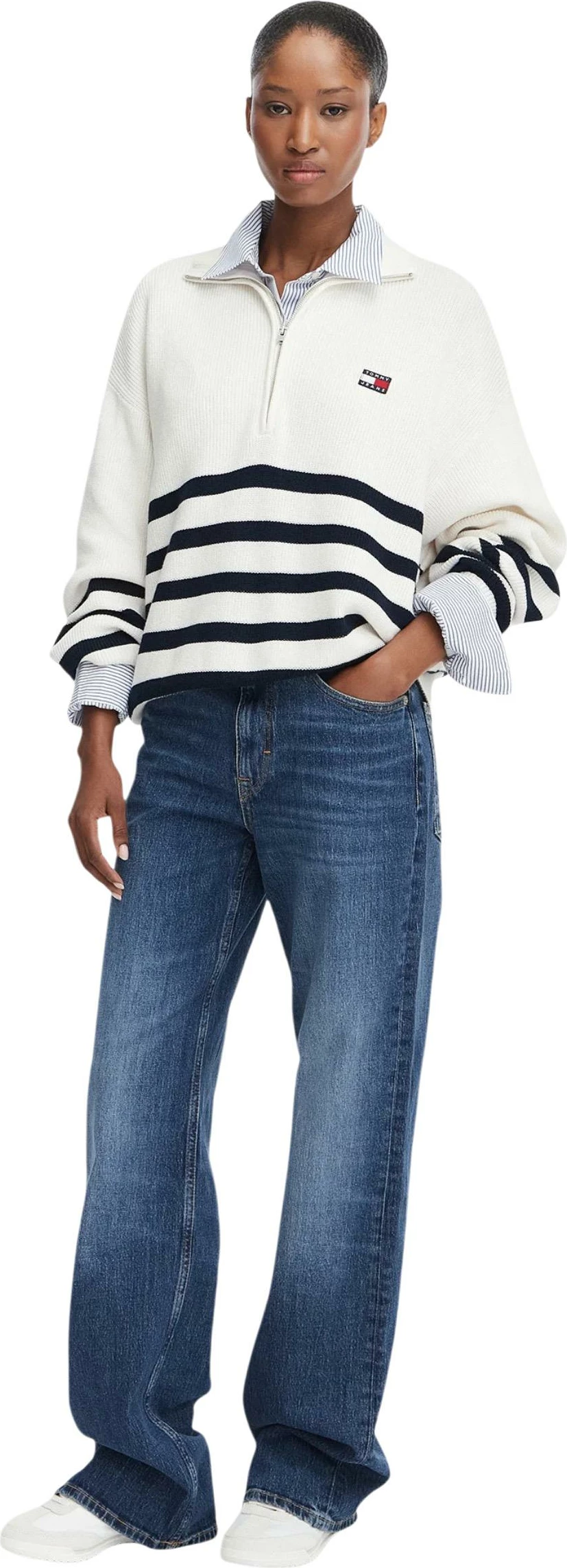 Xhemper për femra Tommy Hilfiger Jeans DW0DW22928, i bardhë [Madhësia: M]
