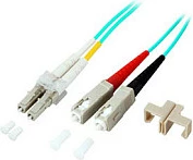 Kabllo patch fibër optike EFB Elektronik LC-SC OM3, 7.5m, duplex, LSZH, aqua/blu