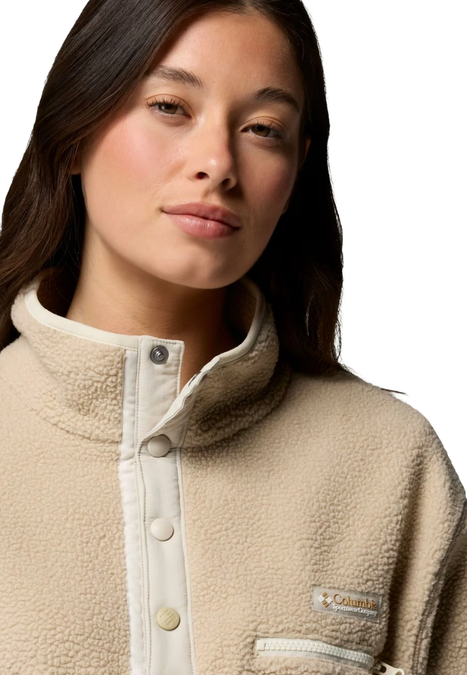 Duks fleece për femra Columbia Helvetia II Cropped Half Snap 2092231, bezhë e çelët [Madhësia: S]