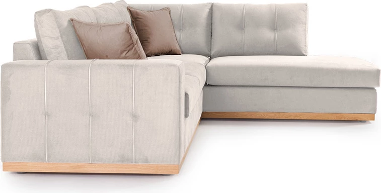 Divan qoshe Boston qoshe e majtë, pëlhurë krem-kafe, 280x225x90cm