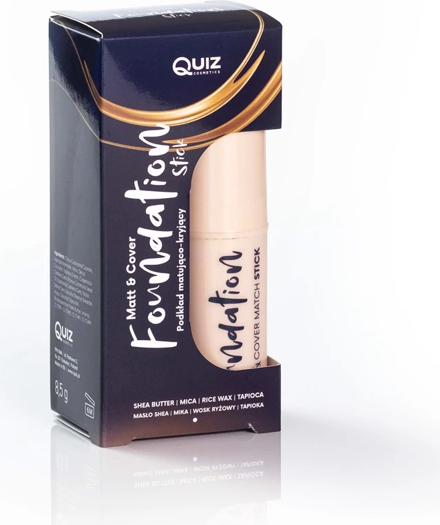Fondatinë stick dhe korrektor për femra Quiz Cosmetics Matt & Cover Stick Foundation Concealer Stick Natural 7.5g