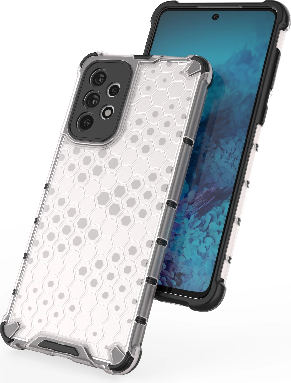 Mbështjellës Hurtel për Samsung Galaxy A73, honeycomb, xhel, Kaltër