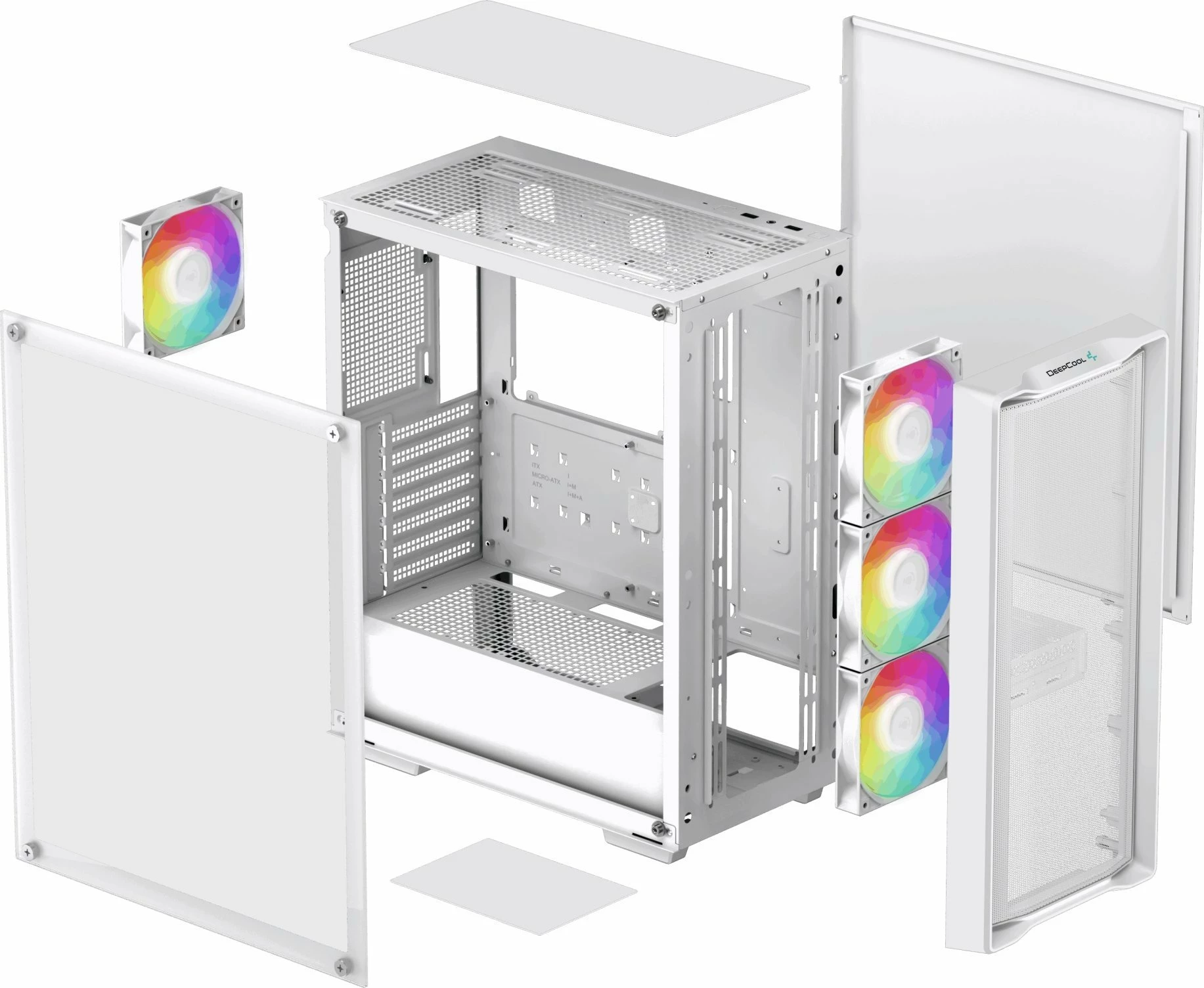 Kasë Deepcool CC560 Mesh V2 ARGB (R-CC560-WHAMA4-G-2), Midi Tower ATX, e bardhë