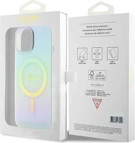Mbështjellës Guess GUHMP15SHITSQ për iPhone 15 6.1", MagSafe, turquoise