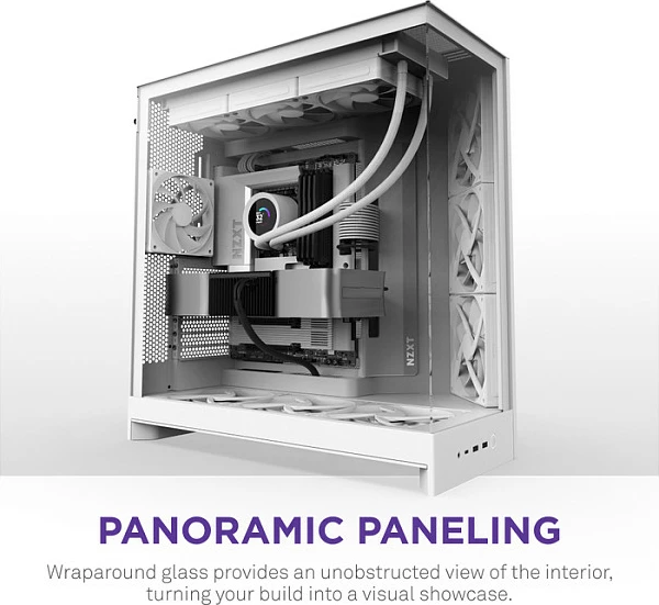 Kasë NZXT H9 Flow, Midi Tower, ATX/EATX/micro ATX/Mini-ITX, tempered glass, mesh, e bardhë