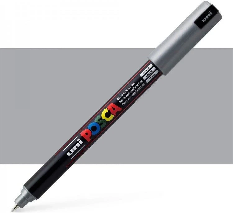 UNI POSCA PC-1M Marker – Ngjyrë Silver (Argjendtë)