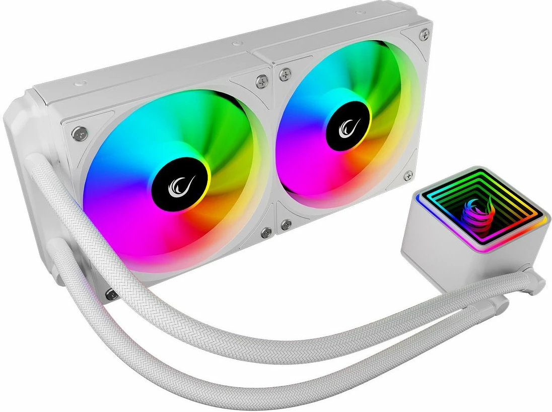 Ftohës uji AIO Rampage INFINITE V240 240mm ARGB 2x120mm, i bardhë