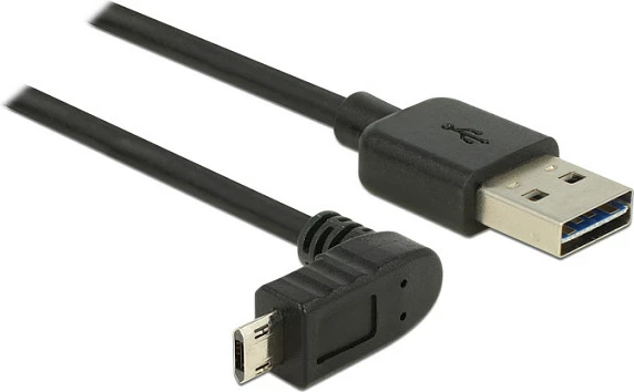 Kabllo USB DeLOCK EASY 2.0-A në Micro-B kënd lart/poshtë 1m e zezë