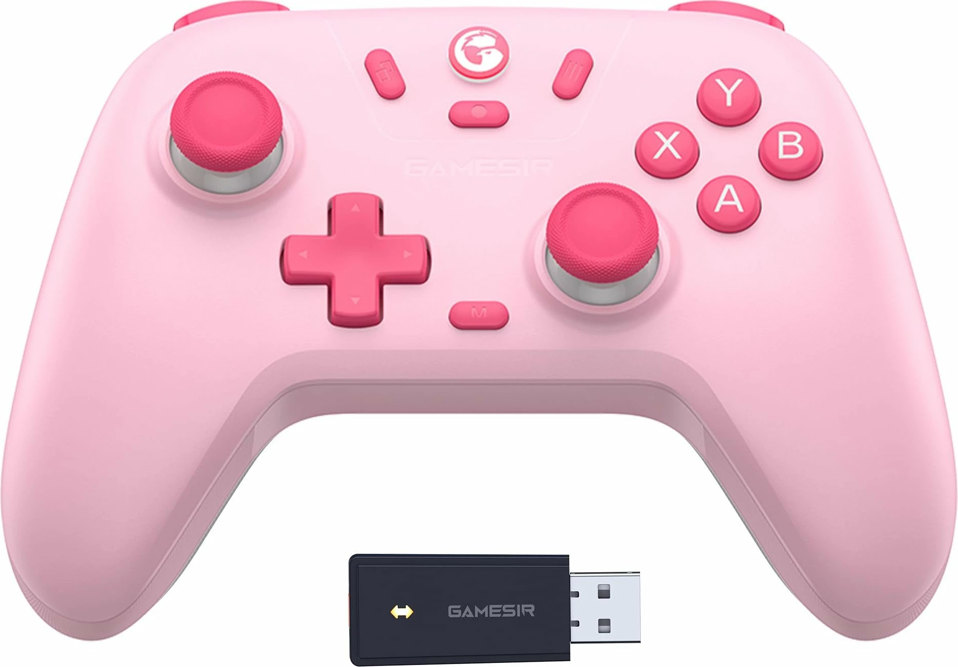 Kontrollor lojërash GameSir Nova Lite HRG71093, wireless Bluetooth, me vibrim, për PC/Nintendo Switch/Android, pink