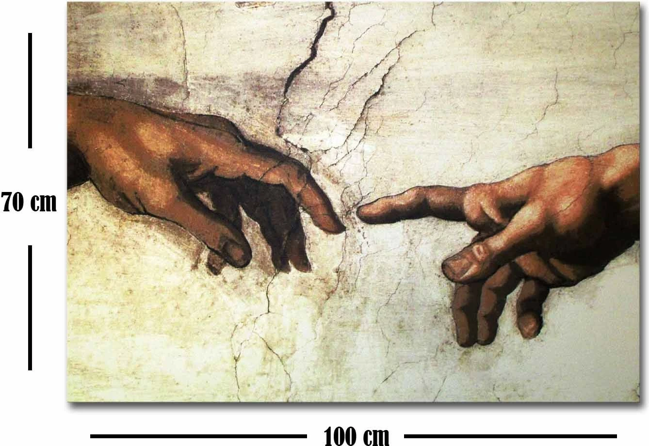 Pikturë dekorative në kanavacë, Michelangelo, shumëngjyrëshe, 70x100cm, kornizë druri