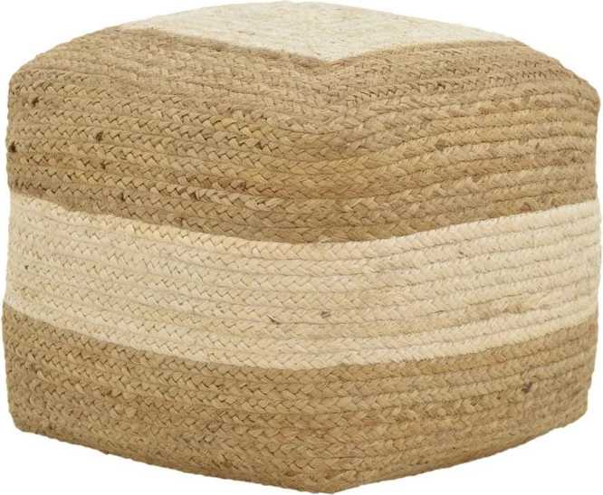 Puf karrige Sofian Inart bezhë 100% jute 40x40x40cm