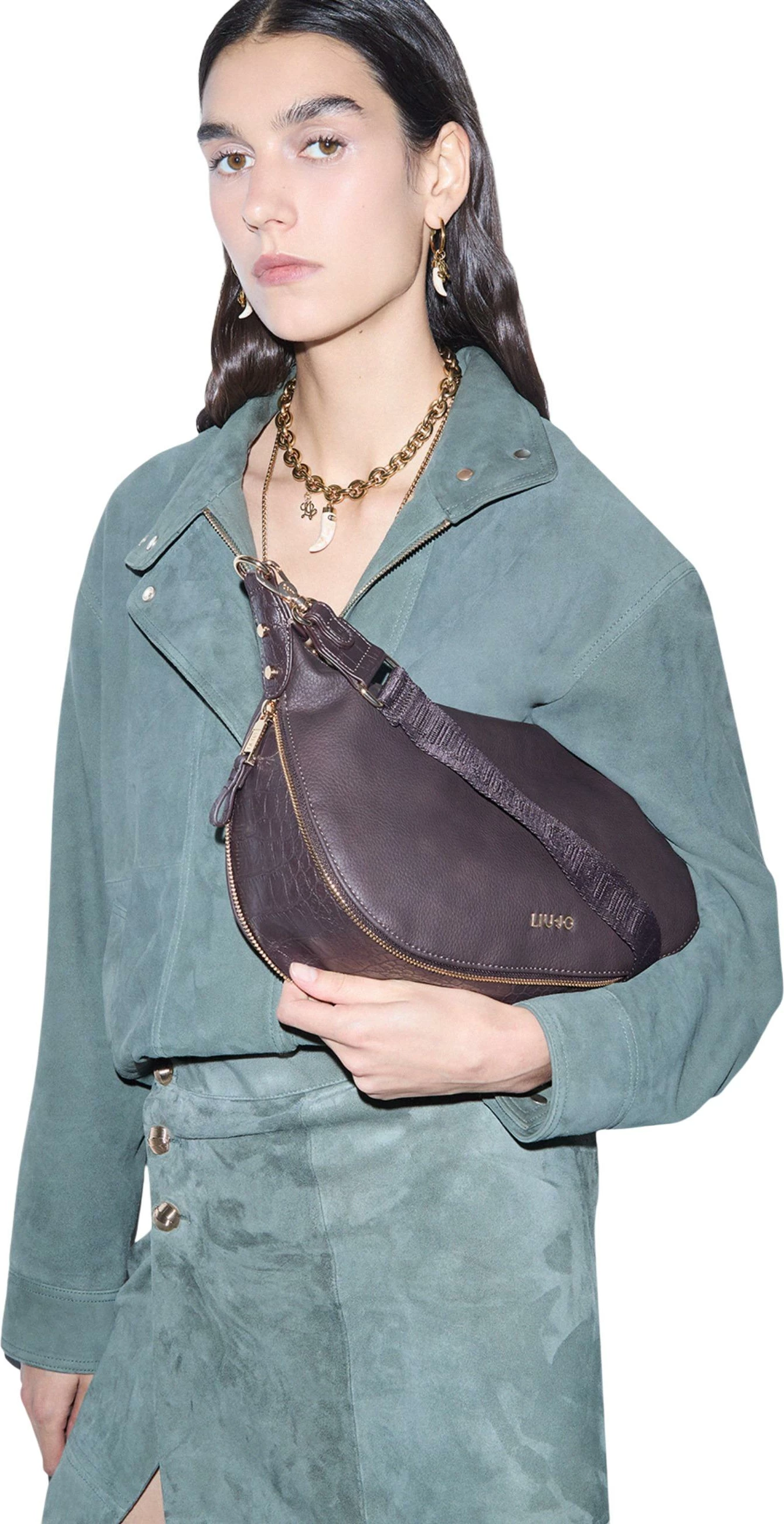 Çantë krahu për femra Liu Jo M HOBO AF6133 E1142, kafe e errët