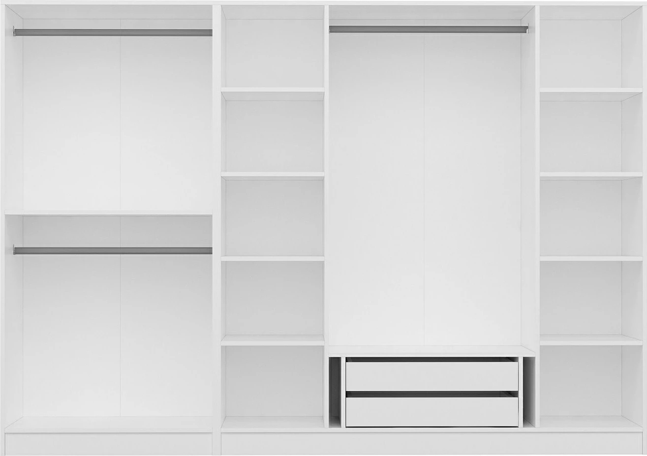 Dollap Skye Decor, Kale Plus, 7786, ngjyrë e bardhë, shumë rafte, 270x210x52 cm