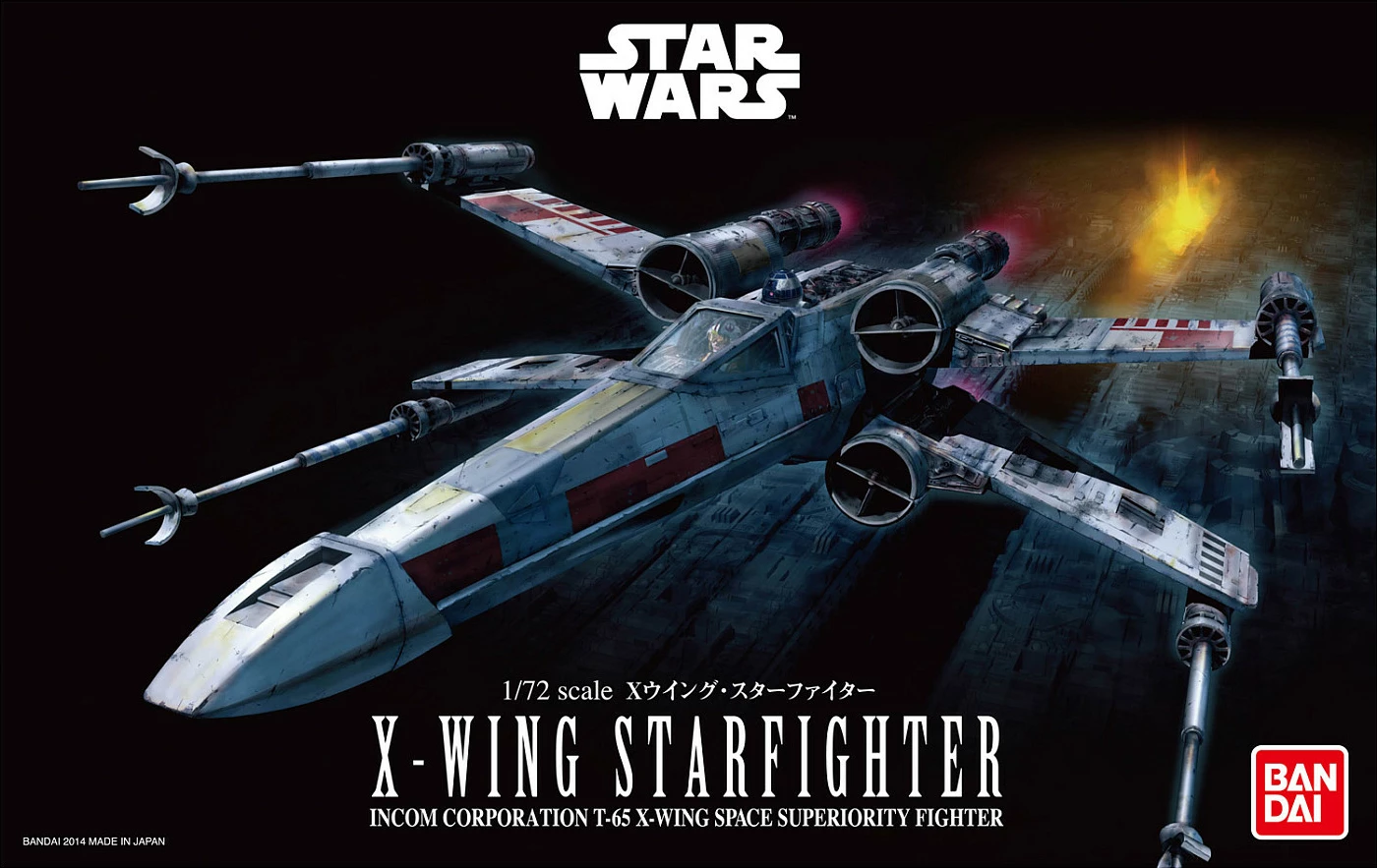 Model kit anije kozmike Revell X-Wing Starfighter 1:72, 44 pjesë, me stendë dhe sticker, bardhë/hi me detaje të kuqe