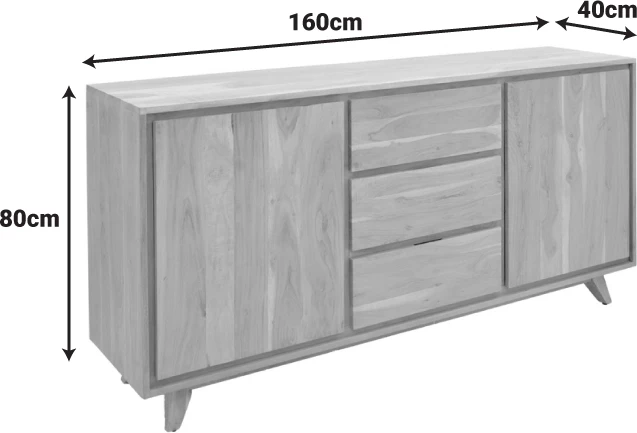 Bufe Emira, dru akacie natyral, 160x40x80cm