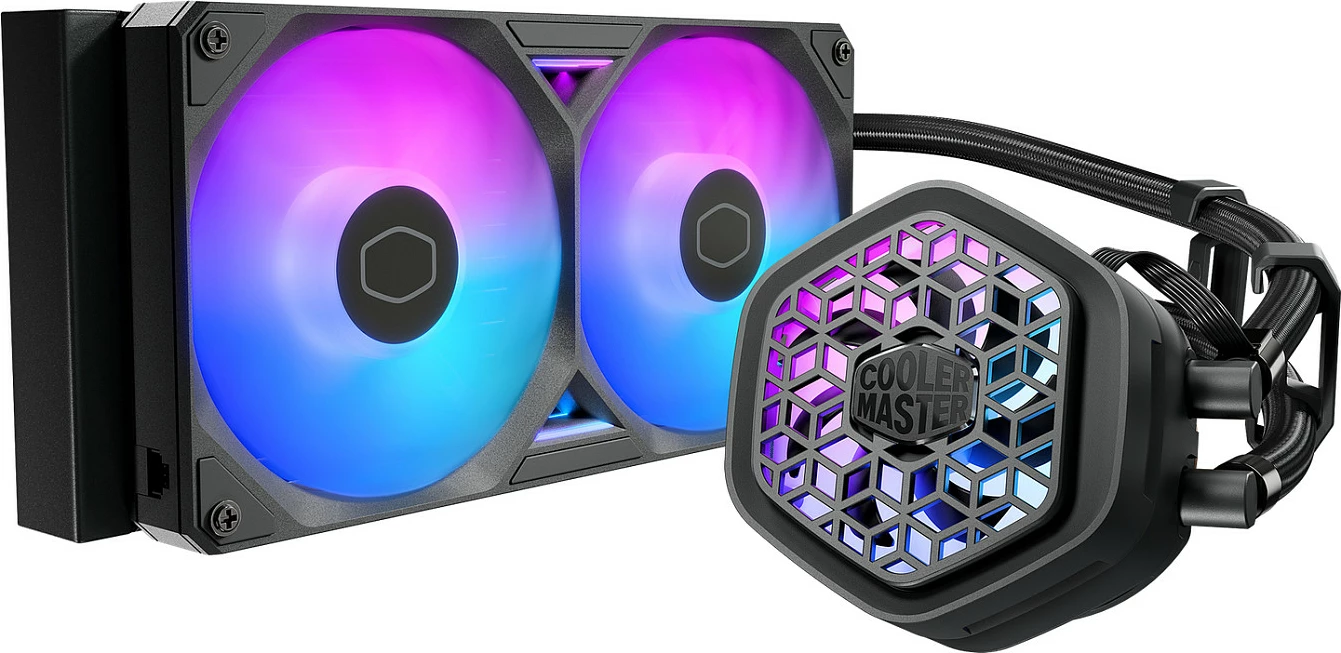 Ftohës CPU me ujë AiO Cooler Master ML240 Atmos II, 240mm, 2x120mm PWM, ARGB, i zi