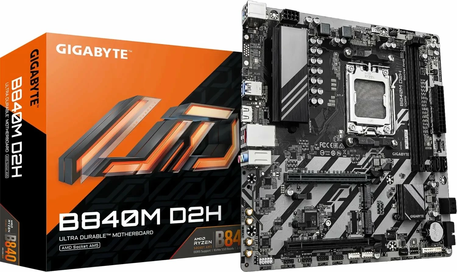Pllakë amë Gigabyte B840M D2H, AM5, mATX, DDR5 128GB, 2.5GbE