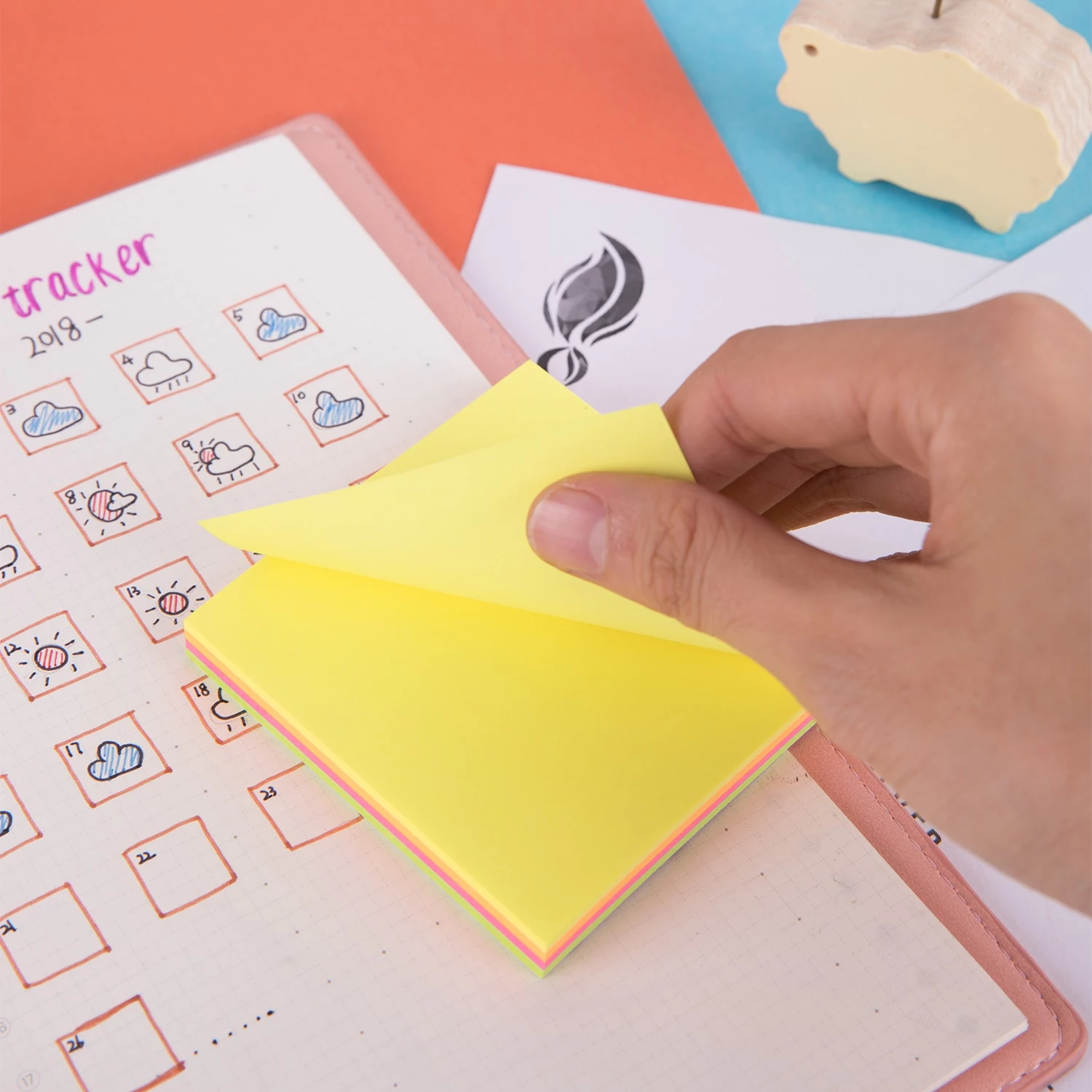 DELI POSTIT 76X76 100FL NEON MIX A02602 1/12