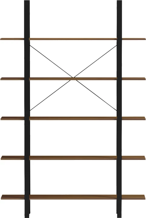 Raft librash Varous, ngjyrë arre-metal i zi, 120x28x180cm