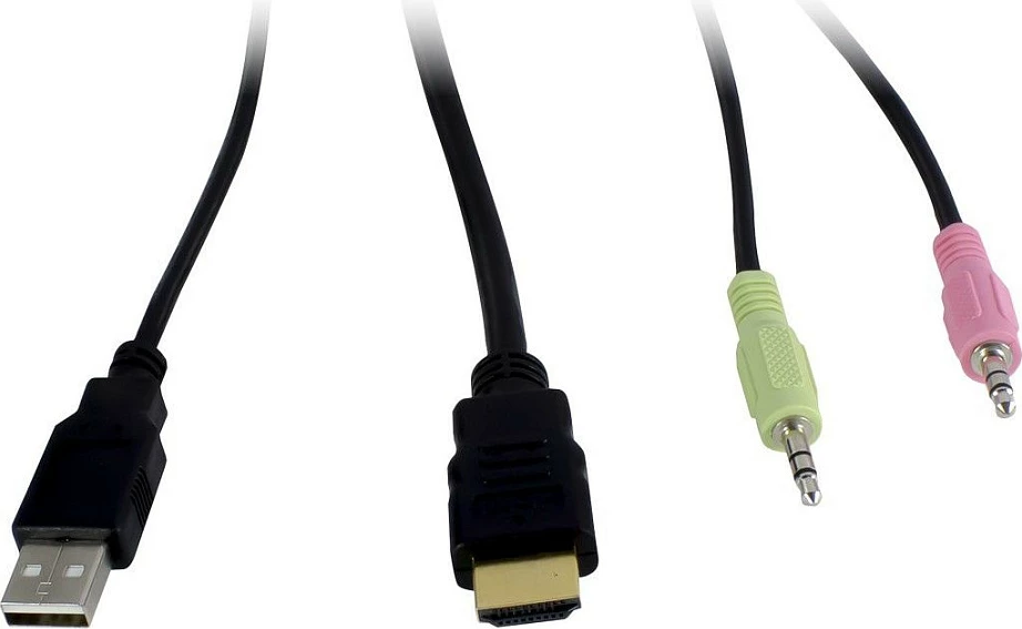 Switch KVM Inter-Tech Argus AS-22HA, HDMI, USB, për 2 kompjuterë, i zi