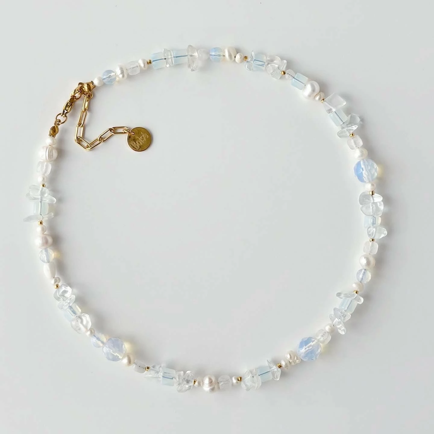 Qafore prej çeliku Jumeon, gurë natyralë, Moonstone